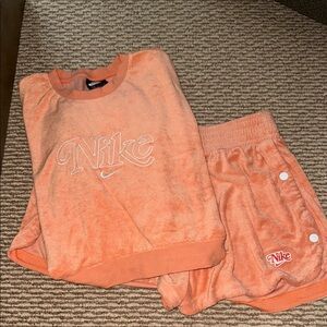 Nike Orange Terry Cloth Athletic Shorts